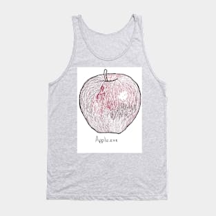 Red Apple Line Art Tank Top